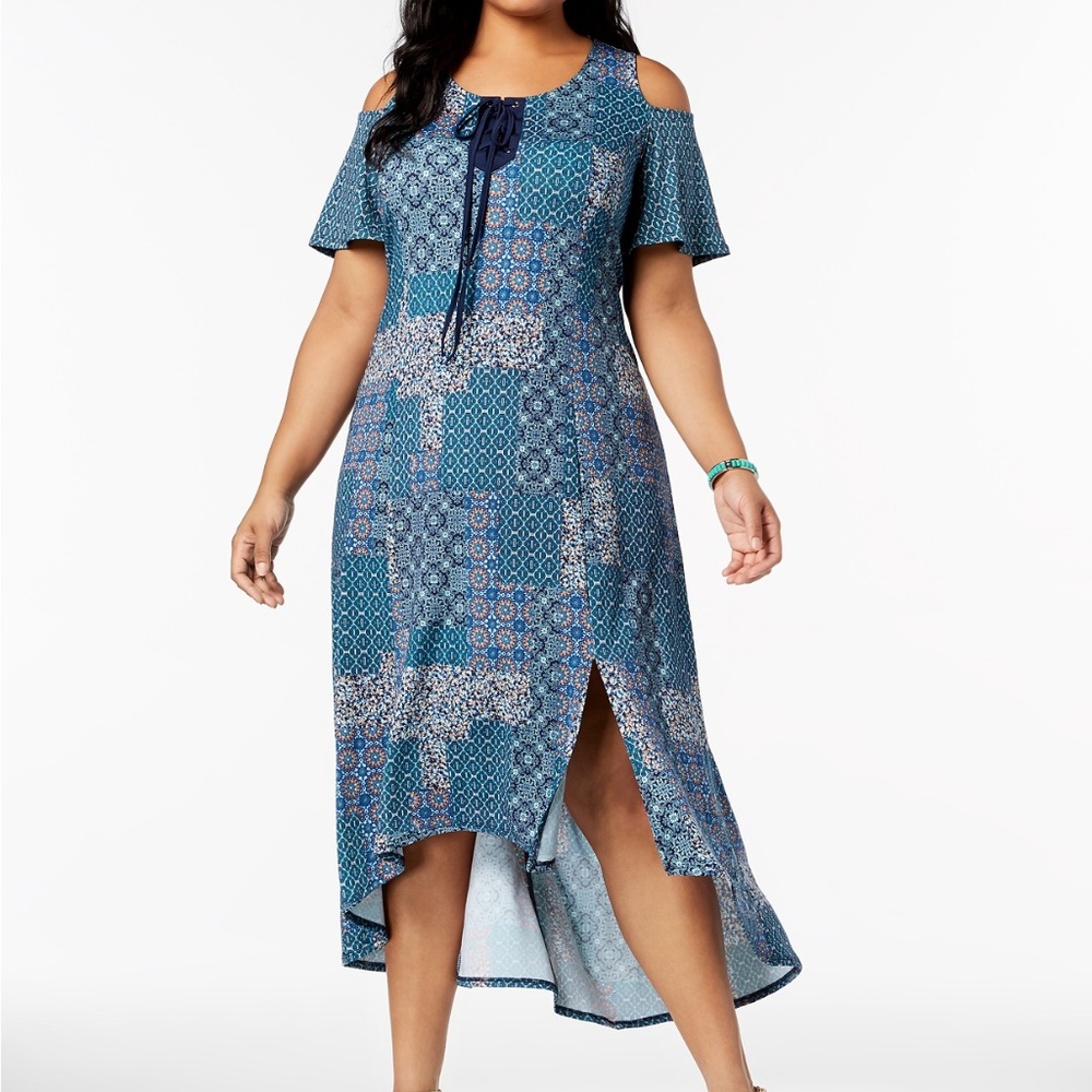 Ny Collection Plus Cold-Shoulder dress - 1XP